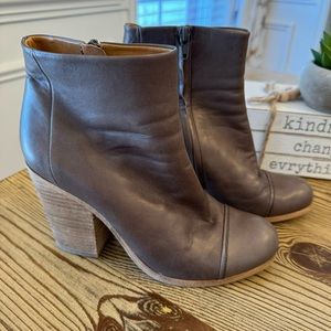 Coclico Celie Women's ankle Boots Leather Cap Toe Block Heel Ankle